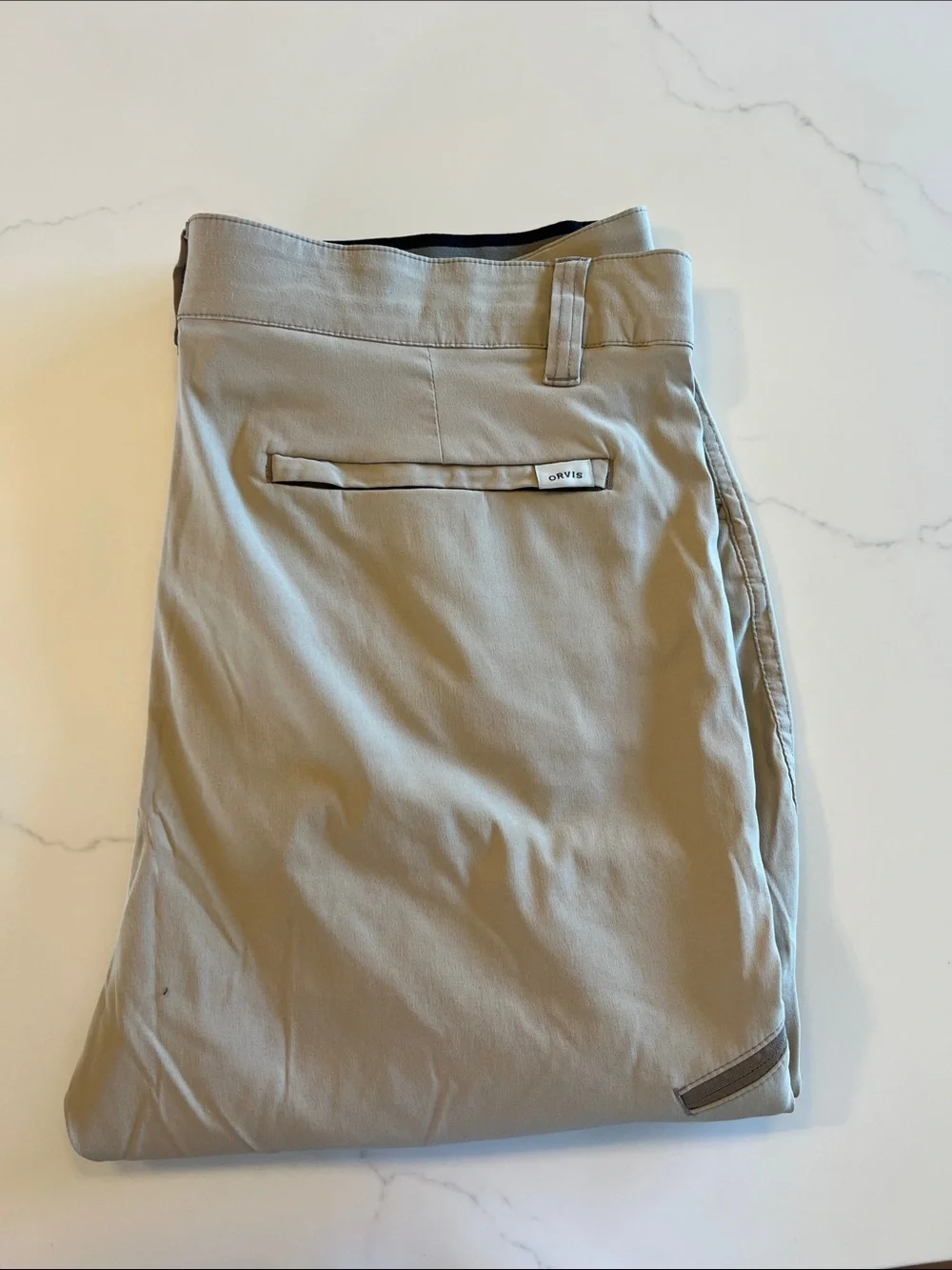 Orvis Men’s 1525905 Khaki Stretch Nylon Water Repellant Tech Pants Size 36x32